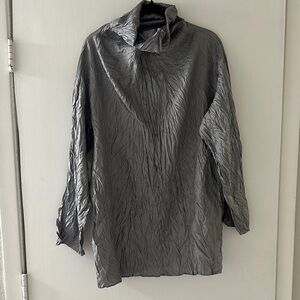 Issey Miyake Gray Crinkled Dress